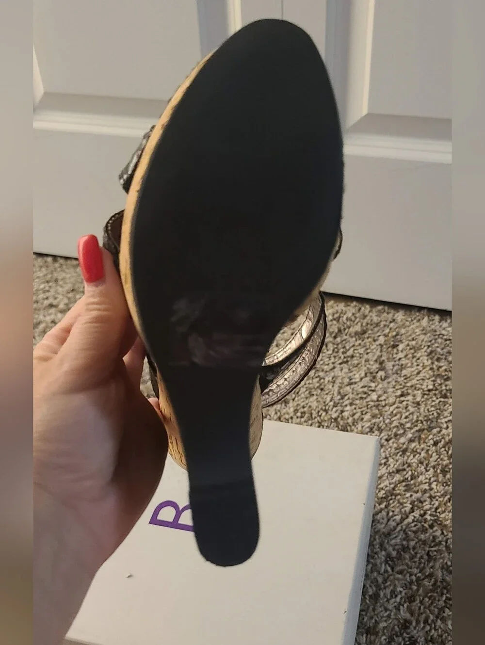 Bakers Black Cork Platform Heels Size 6 Strappy Y2K 6
